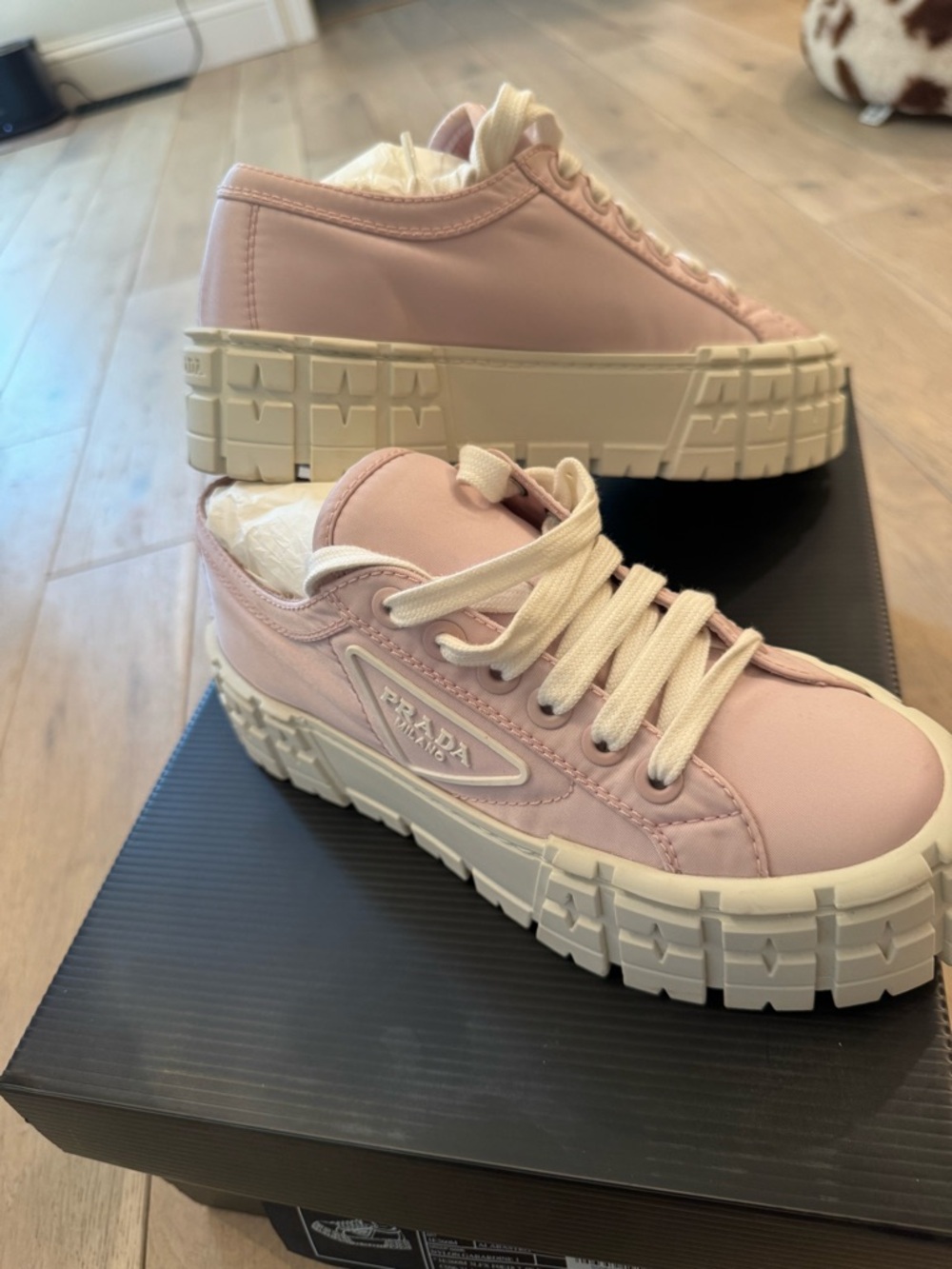 Prada Light Pink Chunky-Soled Sneakers - Picture 11 of 12